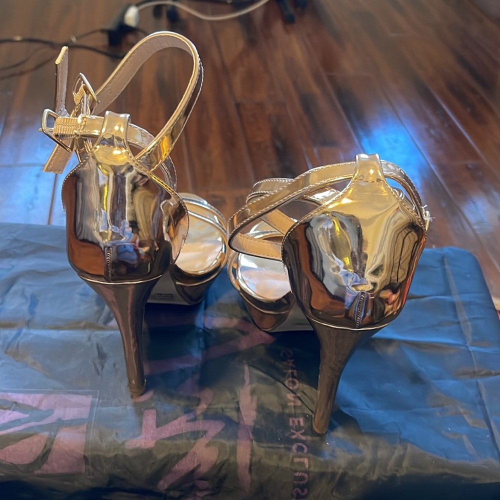 Glaze Rose Gold Strapping Heel Sandals - Picture 2 of 4